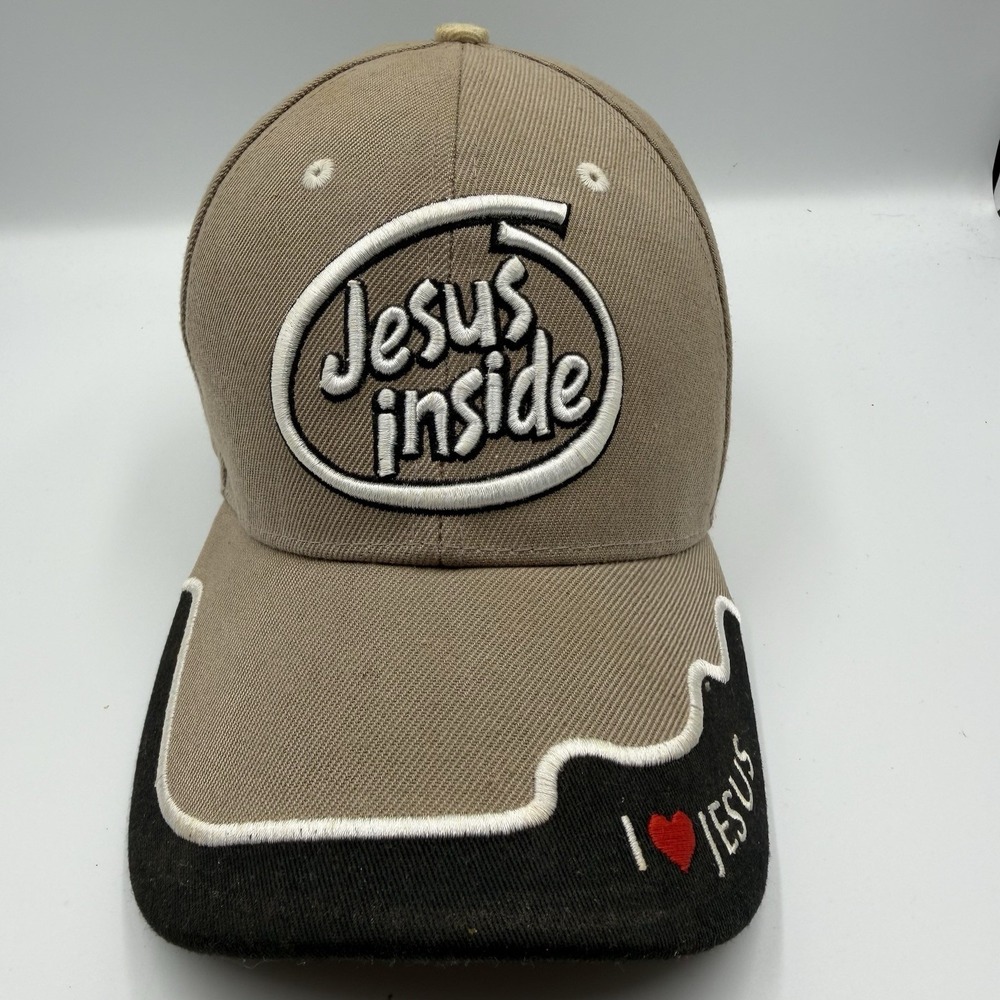 Jesus Inside Hat Kys Design Cap‎ Christian Faith Snapback Tan Black